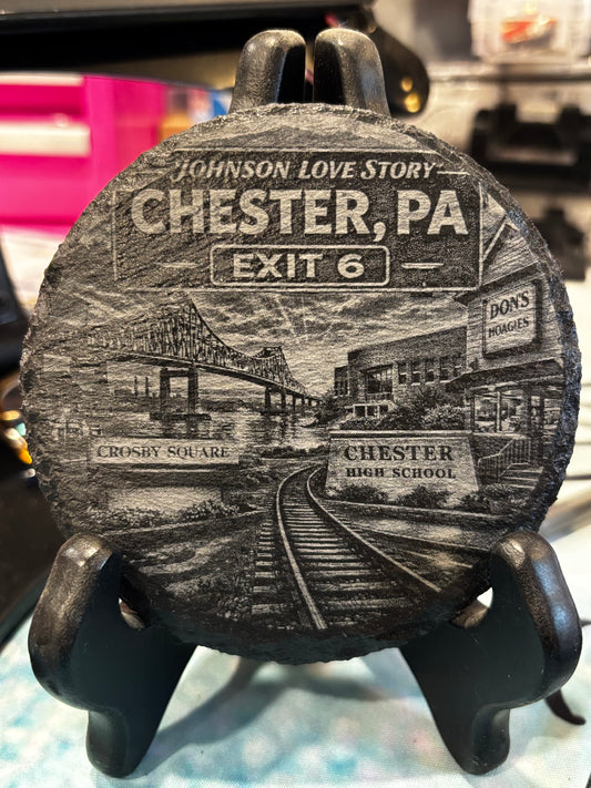 Custom Engraved Slate Photo Coasters