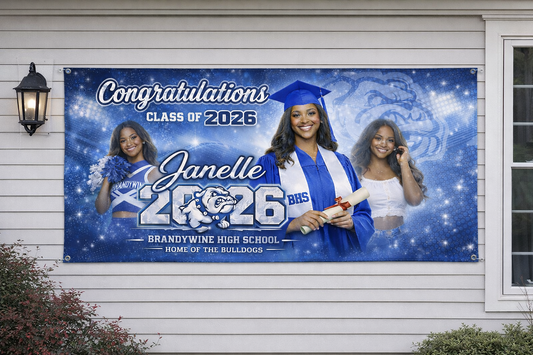 Custom Graduation Banners – Class of 2026 Personalized Senior Banner (Free Shipping)