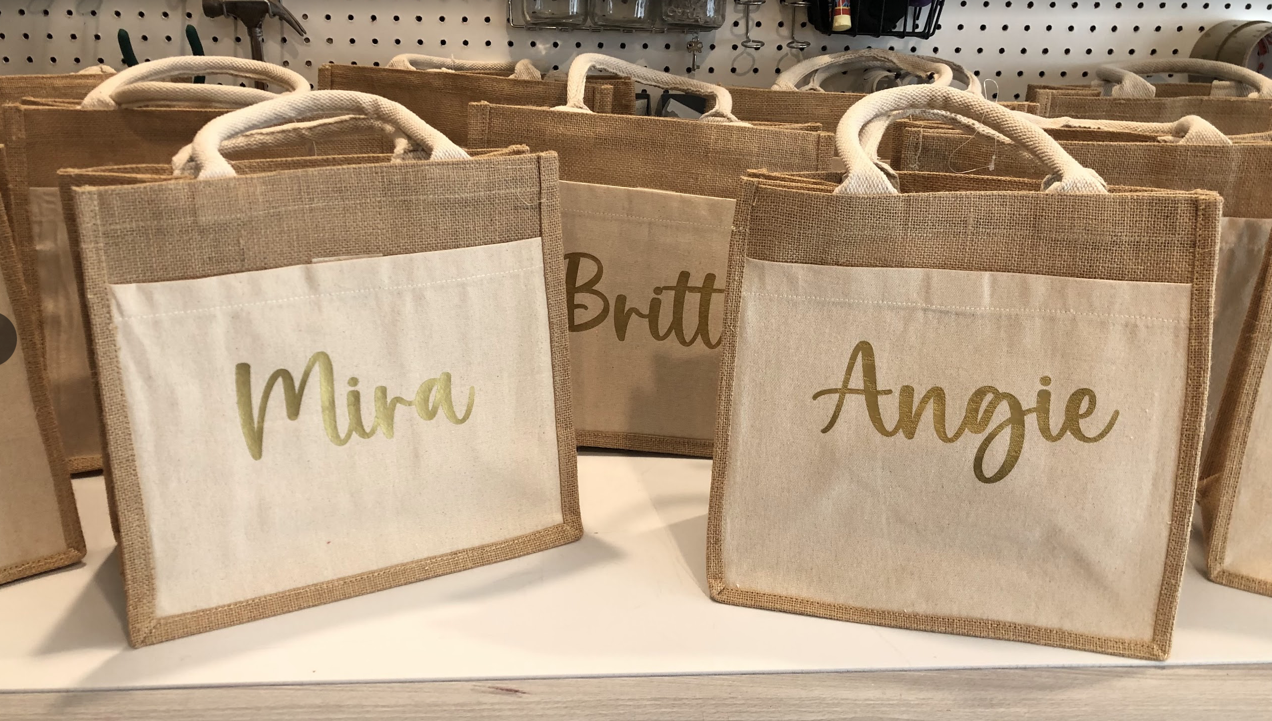 Personalized Jute bags with personalized names