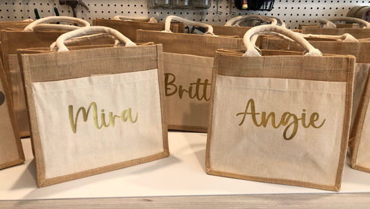 Personalized Burlap Tote bags