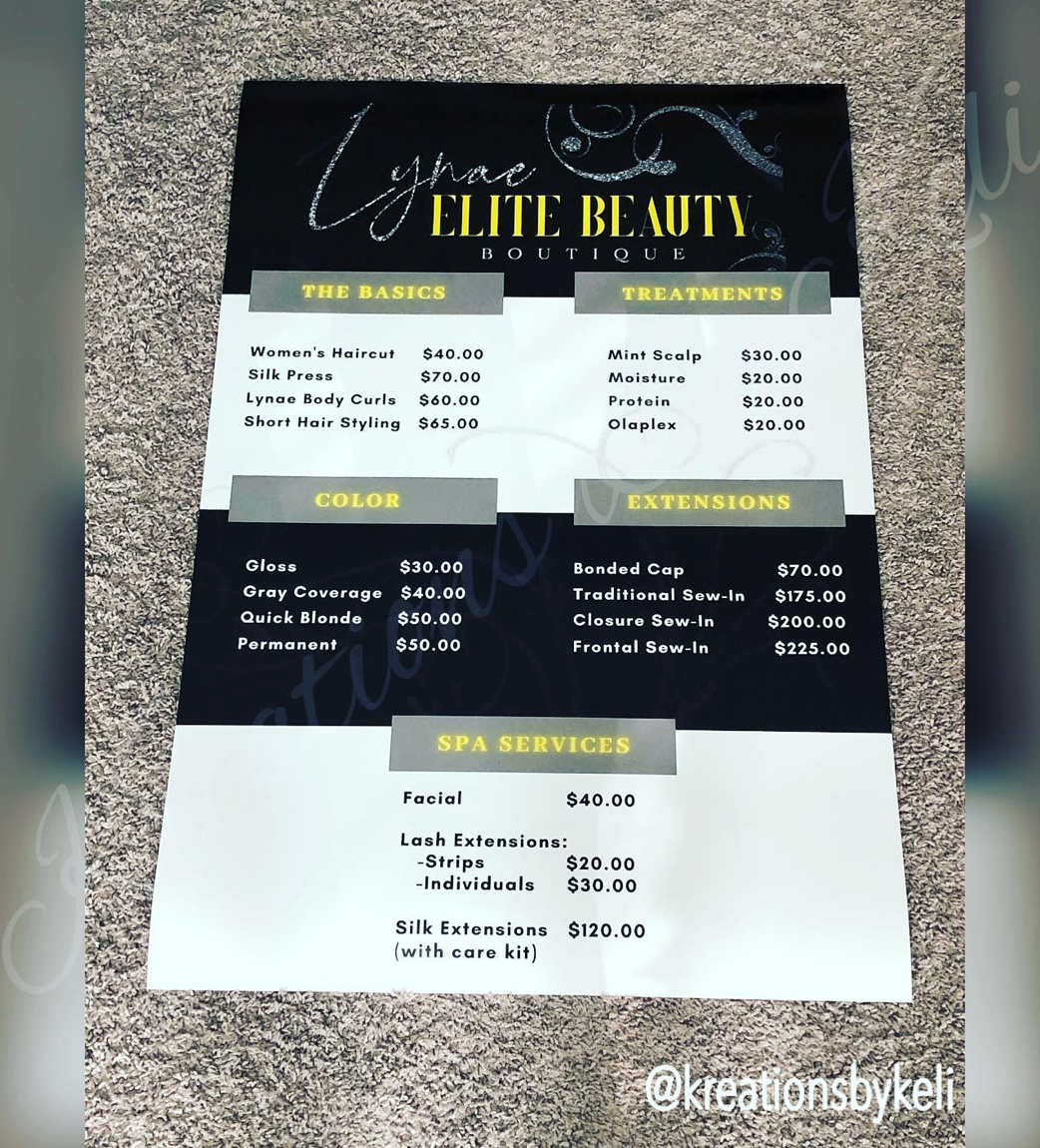 Price List Poster